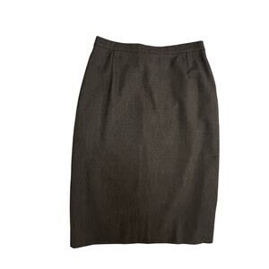 Escada women's brown heathered wool lined pencil knee skirt size 38 (US 6-8)
